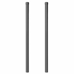 Poteaux de clôture 2 pcs Gris 100 cm Acier peint par poudre 