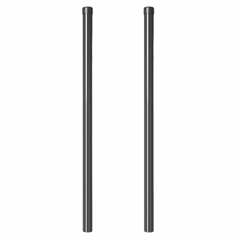 Poteaux de clôture 2 pcs Gris 100 cm Acier peint par poudre 