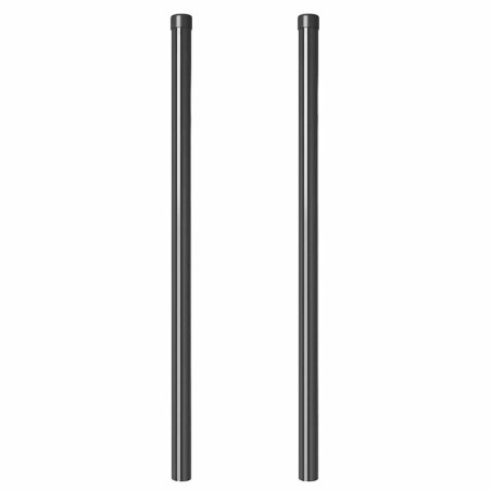 Poteaux de clôture 2 pcs Gris 100 cm Acier peint par poudre 