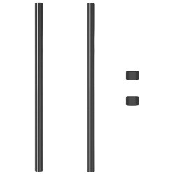 Poteaux de clôture 2 pcs Gris 100 cm Acier peint par poudre 