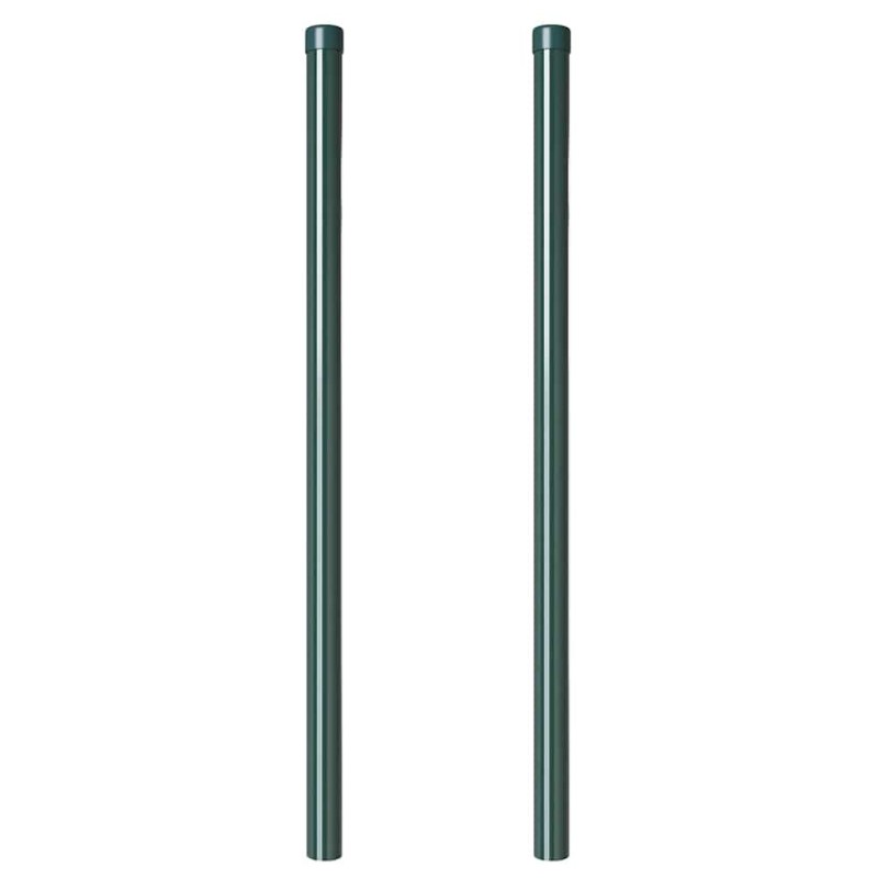 Poteaux de clôture 2 pcs Vert 100 cm Acier peint par poudre 