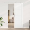Porte coulissante avec kit de quincaillerie 'ORKDAL'Blanche en bois de pin massif 