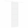 Porte coulissante avec kit de quincaillerie 'ORKDAL'Blanche en bois de pin massif 