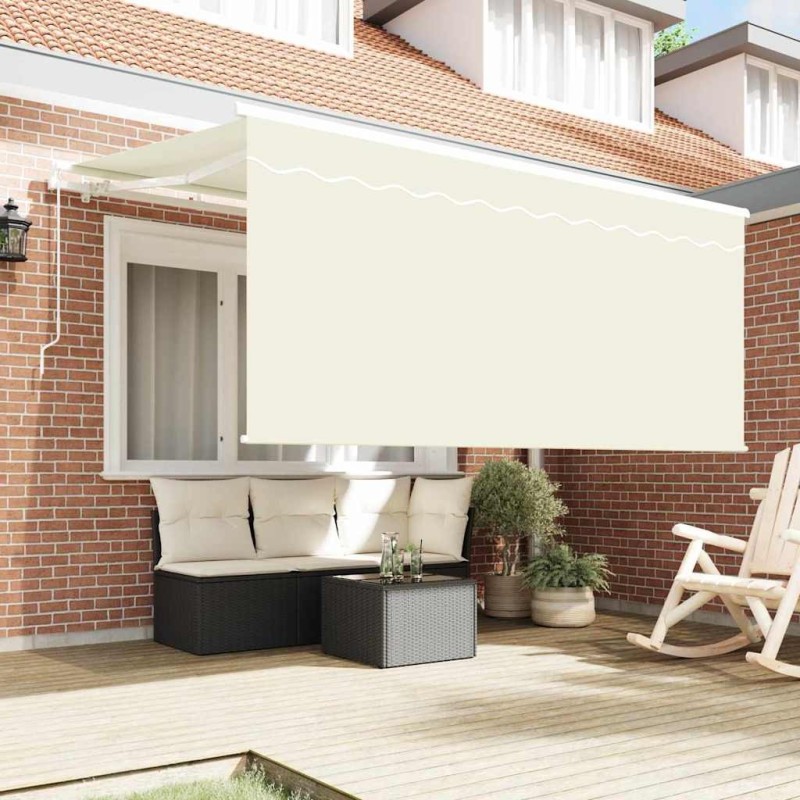 Auvent Rétractable Crème 300 x 200 cm Tissu Résistant aux UV 