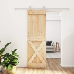 Porte coulissante et kit de quincaillerie 70x210 cm pin massif 