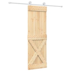 Porte coulissante et kit de quincaillerie 70x210 cm pin massif 