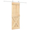 Porte coulissante et kit de quincaillerie 70x210 cm pin massif 