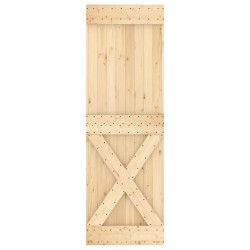 Porte coulissante et kit de quincaillerie 70x210 cm pin massif 