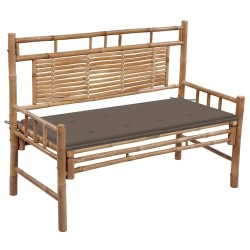 Banc de jardin avec coussin 120 cm Bambou 