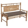 Banc de jardin avec coussin 120 cm Bambou 