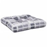 Coussin de palette carreaux gris 58x58x10 cm tissu 