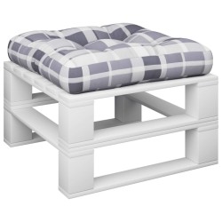 Coussin de palette carreaux gris 58x58x10 cm tissu 