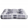 Coussin de palette carreaux gris 58x58x10 cm tissu 