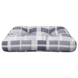 Coussin de palette carreaux gris 58x58x10 cm tissu 