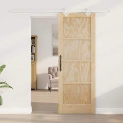 Porte coulissante avec kit de matériel 73.5x198.5 cm Bois de pin massif 