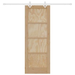 Porte coulissante avec kit de matériel 73.5x198.5 cm Bois de pin massif 