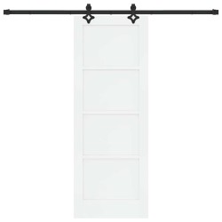 Porte coulissante avec kit de quincaillerie 'ORKDAL'en bois massif de pin blanc 