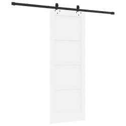 Porte coulissante avec kit de quincaillerie 'ORKDAL'en bois massif de pin blanc 