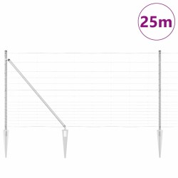 Clôture de champ 1,2 x 25 m en acier galvanisé 