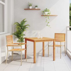 Ensemble de repas de jardin 3 pcs Beige 85 x 85 x 74 cm 