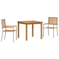 Ensemble de repas de jardin 3 pcs Beige 85 x 85 x 74 cm 