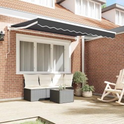 Auvent Rétractable Anthracite 300x200 cm Polyester et Aluminium 