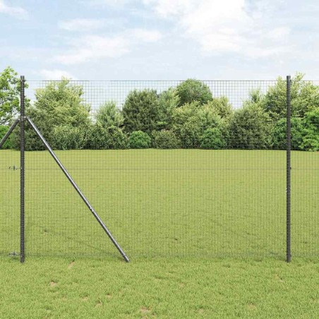 Clôture en fil métallique soudé Grise 1,6x25 m Acier 
