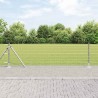 Clôture Euro avec 7 poteaux à embase 0,4 x 10 m en acier galvanisé 