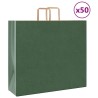 Sacs en papier 50 pcs avec poignées vert 54x15x49 cm 