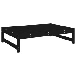 Repose-pied de jardin 120x80 cm noir bois de pin massif 