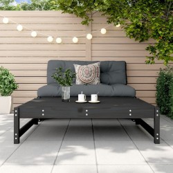 Repose-pied de jardin 120x80 cm noir bois de pin massif 