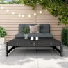 Repose-pied de jardin 120x80 cm noir bois de pin massif 