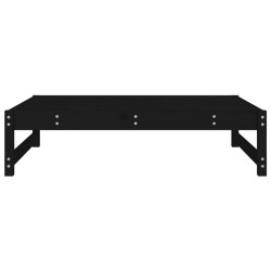 Repose-pied de jardin 120x80 cm noir bois de pin massif 