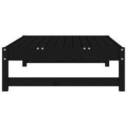 Repose-pied de jardin 120x80 cm noir bois de pin massif 