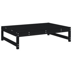 Repose-pied de jardin 120x80 cm noir bois de pin massif 