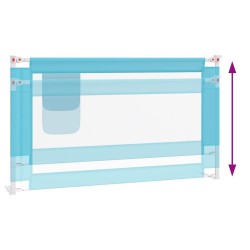 Barrière de sécurité de lit d'enfant Bleu 140x25 cm Tissu 