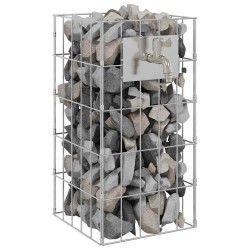 Colonne Gabion avec Robinet 50x25x25 cm Acier Inoxydable 