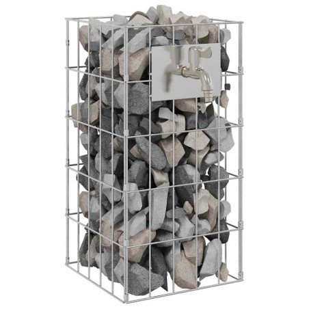 Colonne Gabion avec Robinet 50x25x25 cm Acier Inoxydable 