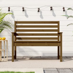 Banc de jardin marron miel 109x48x91,5 cm bois de pin massif 