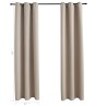 Rideaux occultants avec anneaux 2 pièces Beige 97x160 cm Tissu 