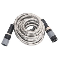Tuyau d'arrosage buse de pulvérisation argenté 0,6" 7,5 m inox 