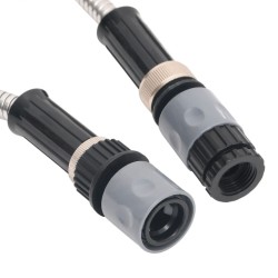 Tuyau d'arrosage buse de pulvérisation argenté 0,6" 7,5 m inox 