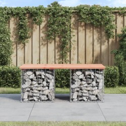 Banc de jardin design gabion 103x44x42cm bois massif de douglas 