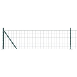 Clôture Euro avec 7 poteaux flangés 0,6 x 10 m en acier galvanisé 
