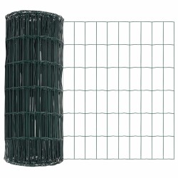 Clôture Euro avec 7 poteaux flangés 0,6 x 10 m en acier galvanisé 