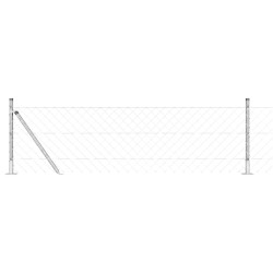 Jeu de Poteaux de Clôture Argent 10 x 0.6 m Acier galvanisé 