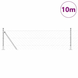 Jeu de Poteaux de Clôture Argent 10 x 0.6 m Acier galvanisé 