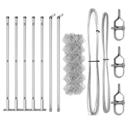 Jeu de Poteaux de Clôture Argent 10 x 0.6 m Acier galvanisé 