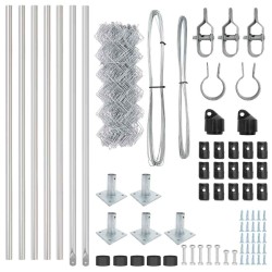 Jeu de Poteaux de Clôture Argent 10 x 0.6 m Acier galvanisé 