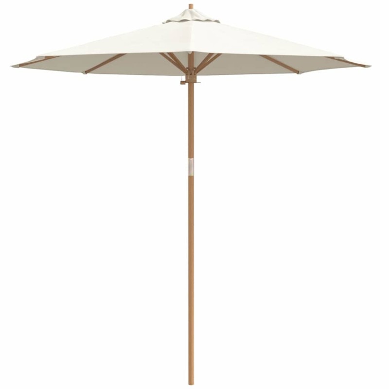 Parasol de jardin en blanc crème, 240 x 260 cm en bambou 